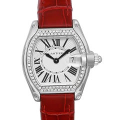 Cartier Roadster 18k White Gold Diamond Silver Dial Quartz Ladies Watch WE500260