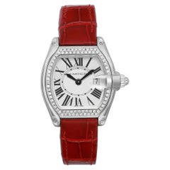 Cartier Roadster 18k White Gold Diamond Silver Dial Quartz Ladies Watch WE500260