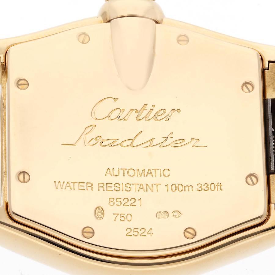 Cartier Roadster 18K Yellow Gold Large Mens Watch W62003V1 In Excellent Condition In Atlanta, GA