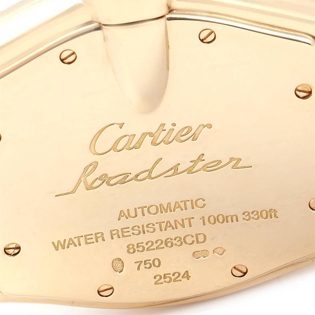 Cartier Roadster 18 Karat Yellow Gold Large Men's Watch W62005V1 In Excellent Condition In Atlanta, GA