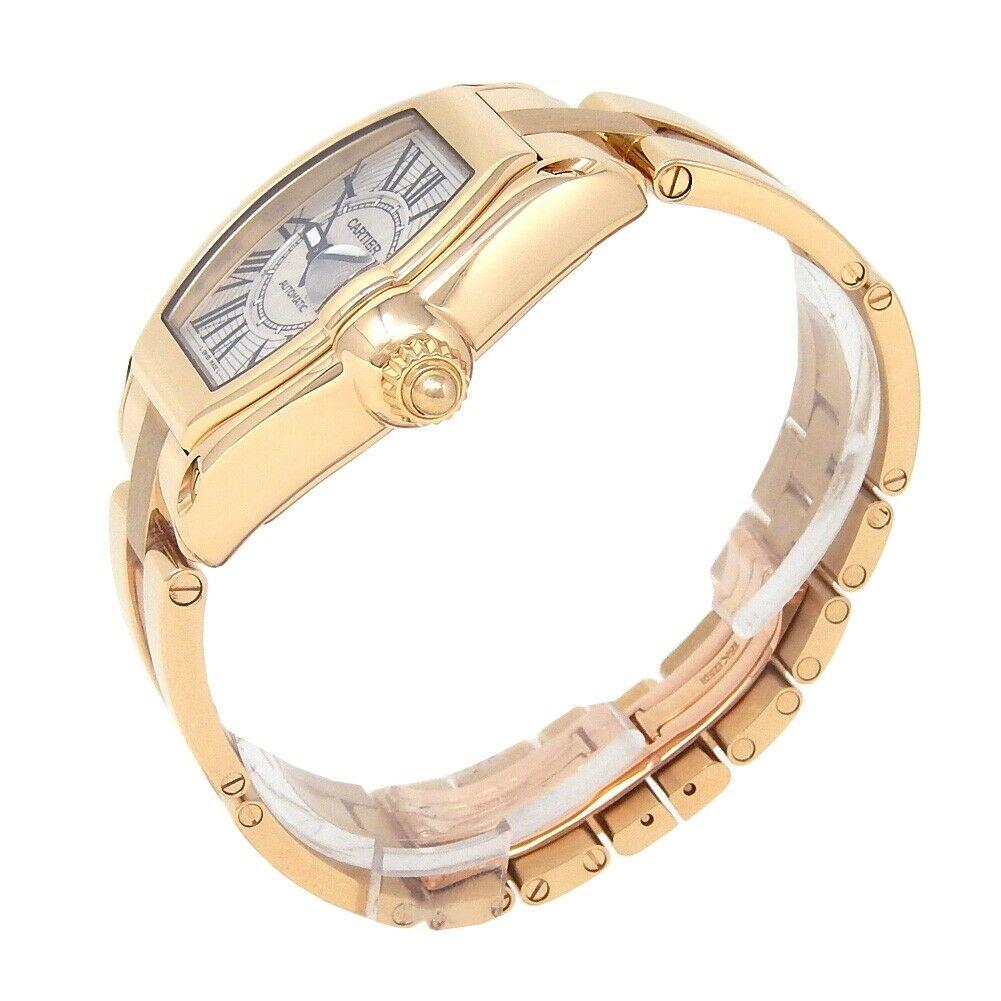 Brand: Cartier
Band Color: Yellow Gold	
Gender:	Men's
Case Size: 36-39.5mm	
MPN: Does Not Apply
Lug Width: 19mm	
Features:	12-Hour Dial, Date Indicator, Gold Bezel, Roman Numerals, Sapphire Crystal, Swiss Made, Swiss Movement
Style: