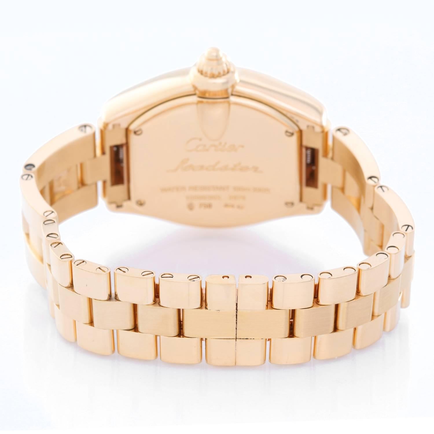 Cartier Yellow Gold Roadster Quartz Wristwatch Ref W62018V1 In Excellent Condition In Dallas, TX