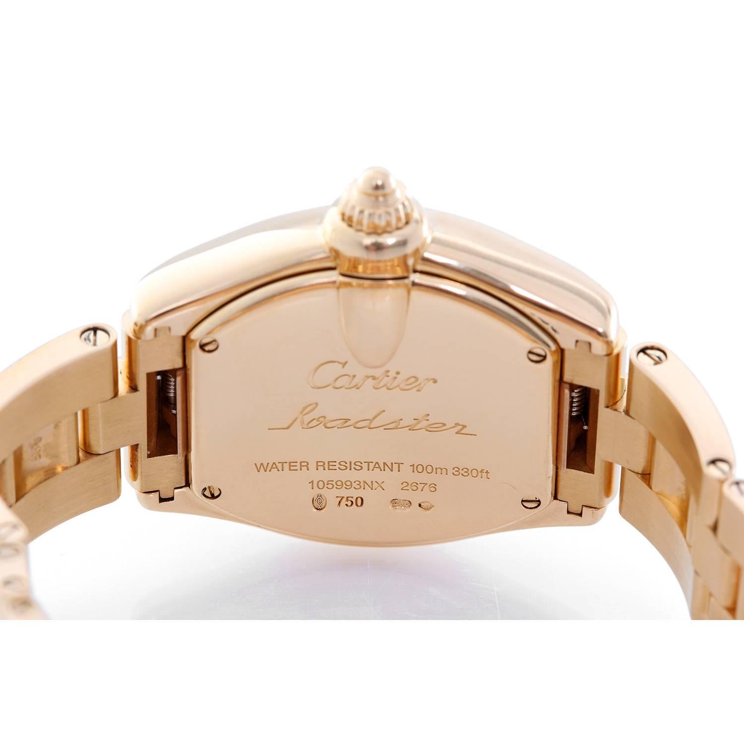 Men's Cartier Yellow Gold Roadster Quartz Wristwatch Ref W62018V1