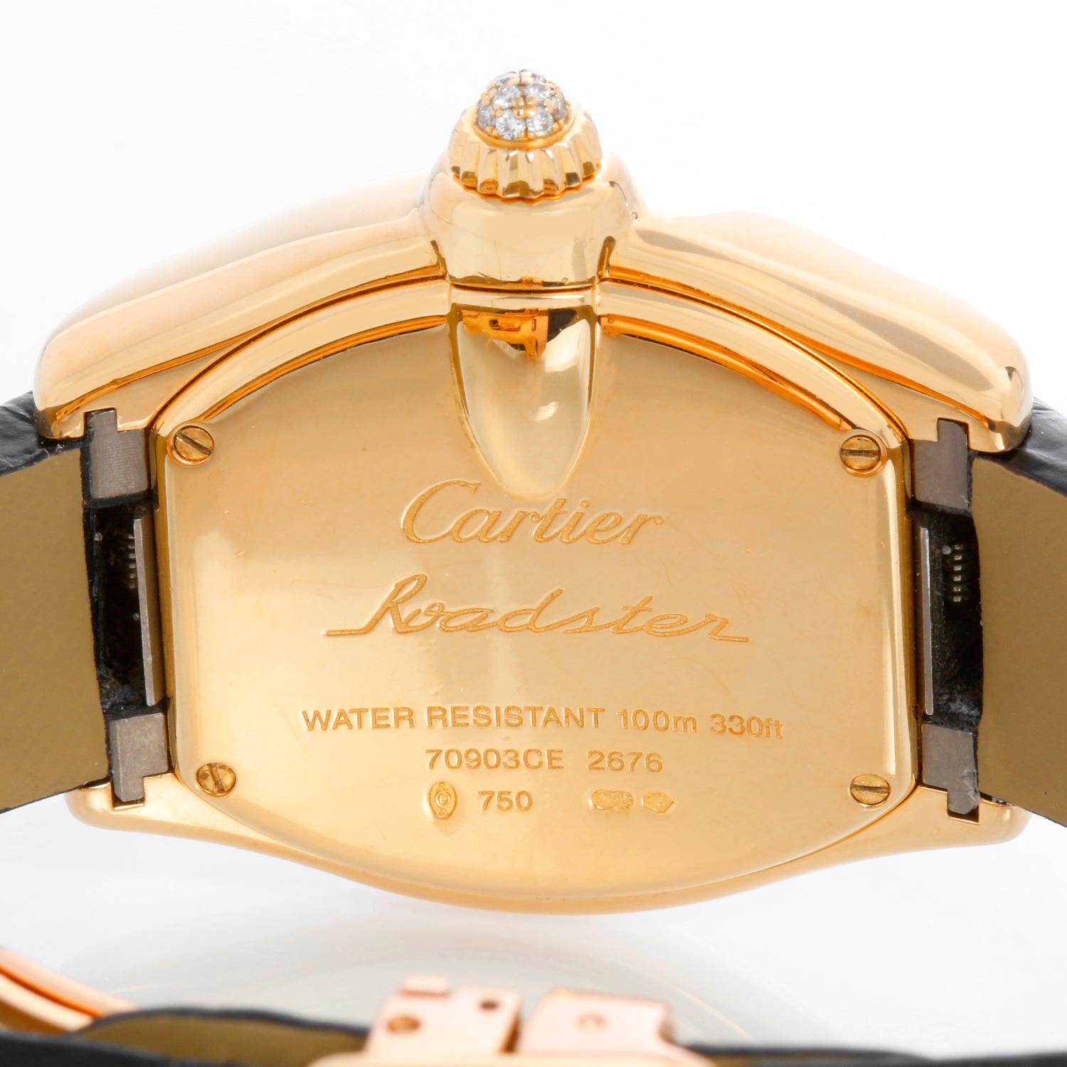 Cartier Roadster 18k Yellow Gold Quartz WE500160 2676 For Sale 2