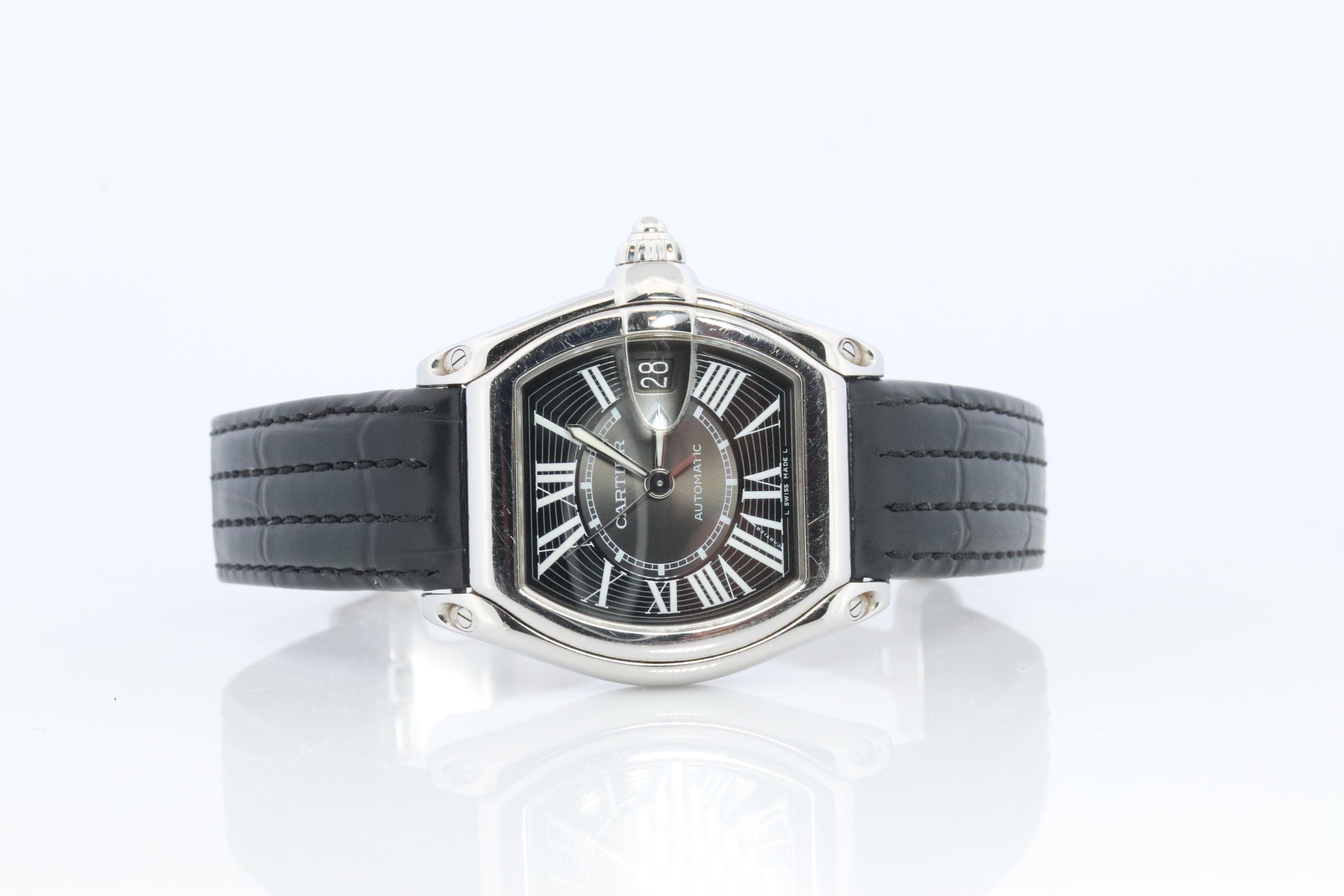 Uomo Cartier Roadster 2510. Orologio da uomo Cartier Automatic W62041V3 con quadrante nero in vendita