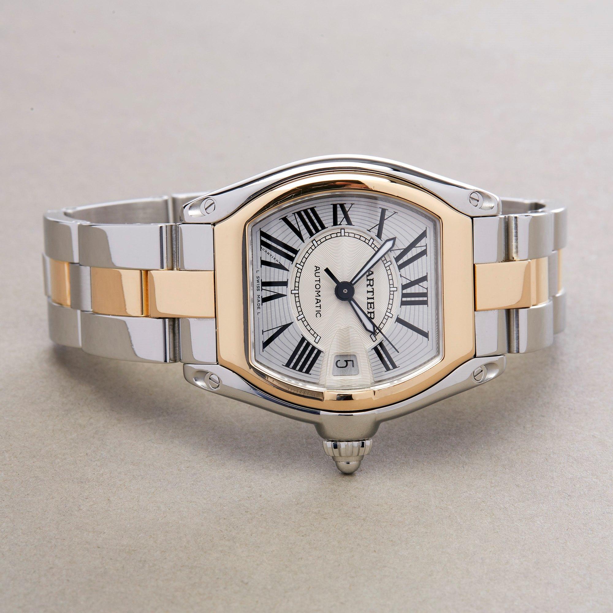 Cartier Roadster 2510 Men's Stainless Steel & Yellow Gold Large Automatic Watch In Excellent Condition In Bishops Stortford, Hertfordshire