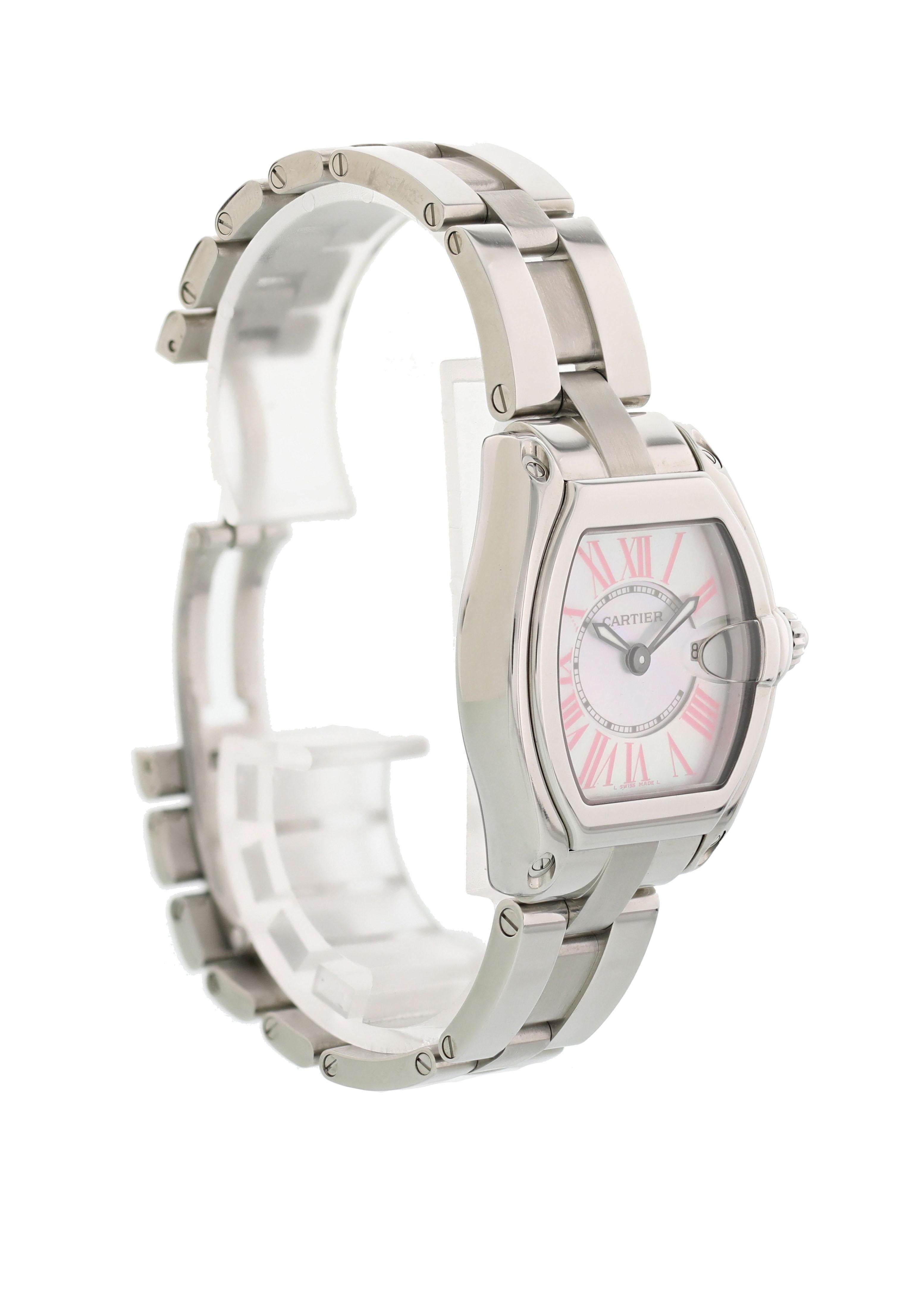 Cartier Roadster 2675 Mother of Pearl Ladies Watch In Excellent Condition For Sale In New York, NY