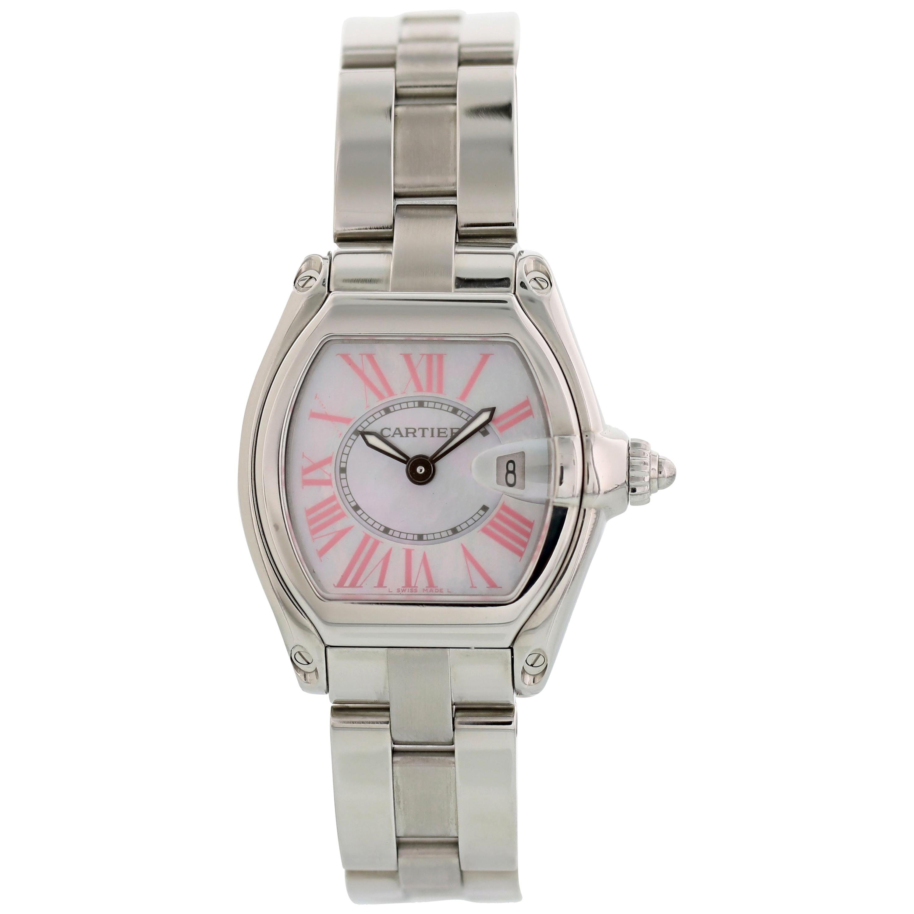 Cartier Roadster 2675 Mother of Pearl Ladies Watch For Sale