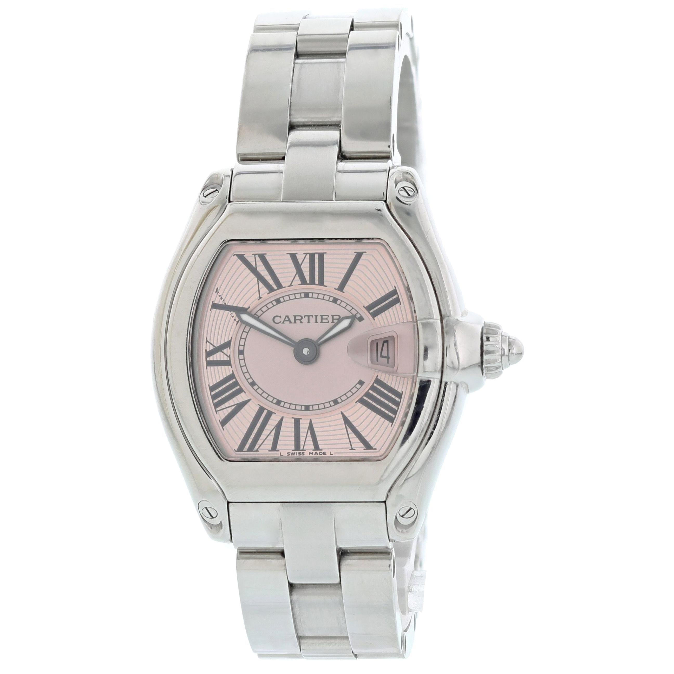 Cartier Roadster 2675 Pink Mother of Pearl Dial Ladies Watch