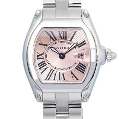 Cartier Roadster 2675 W62017V3 SS Pink Dial Quartz Lady's Watch 30mm
