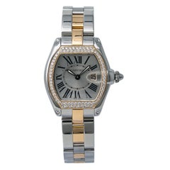 Cartier Roadster 2675 W62026Y4 Lady Quartz Diamond Bezel Watch 18K