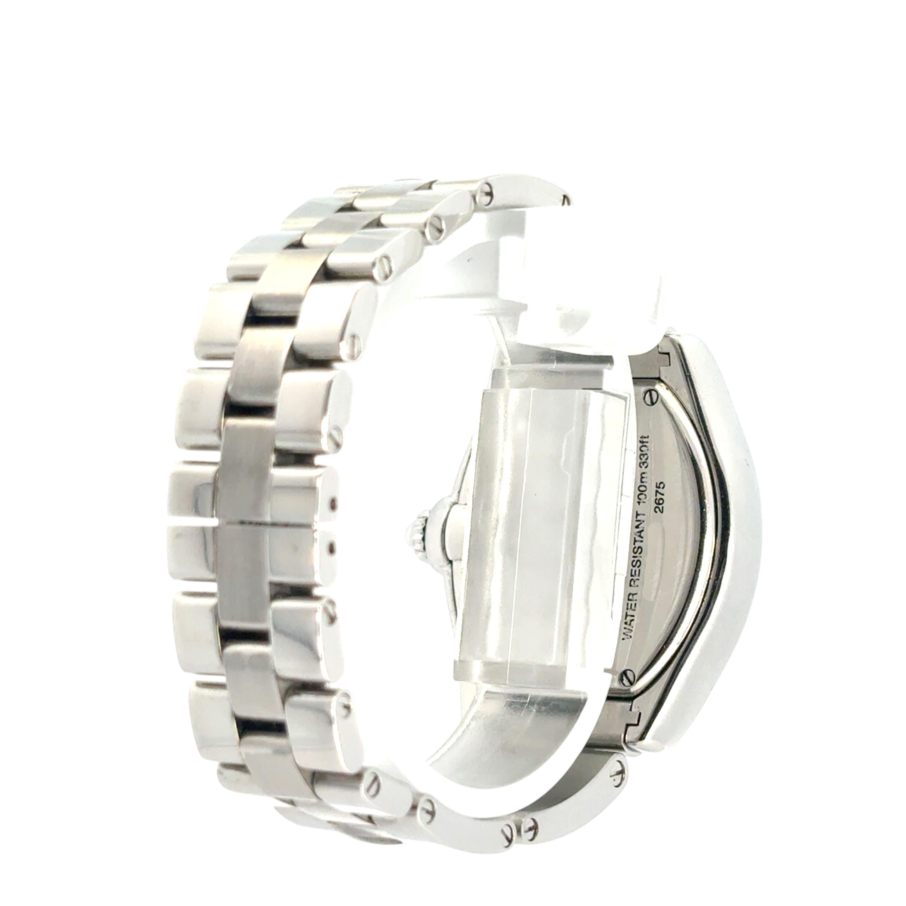Cartier Roadster 2675 Watch Stainless Steel Silver Dial Bracelet 1