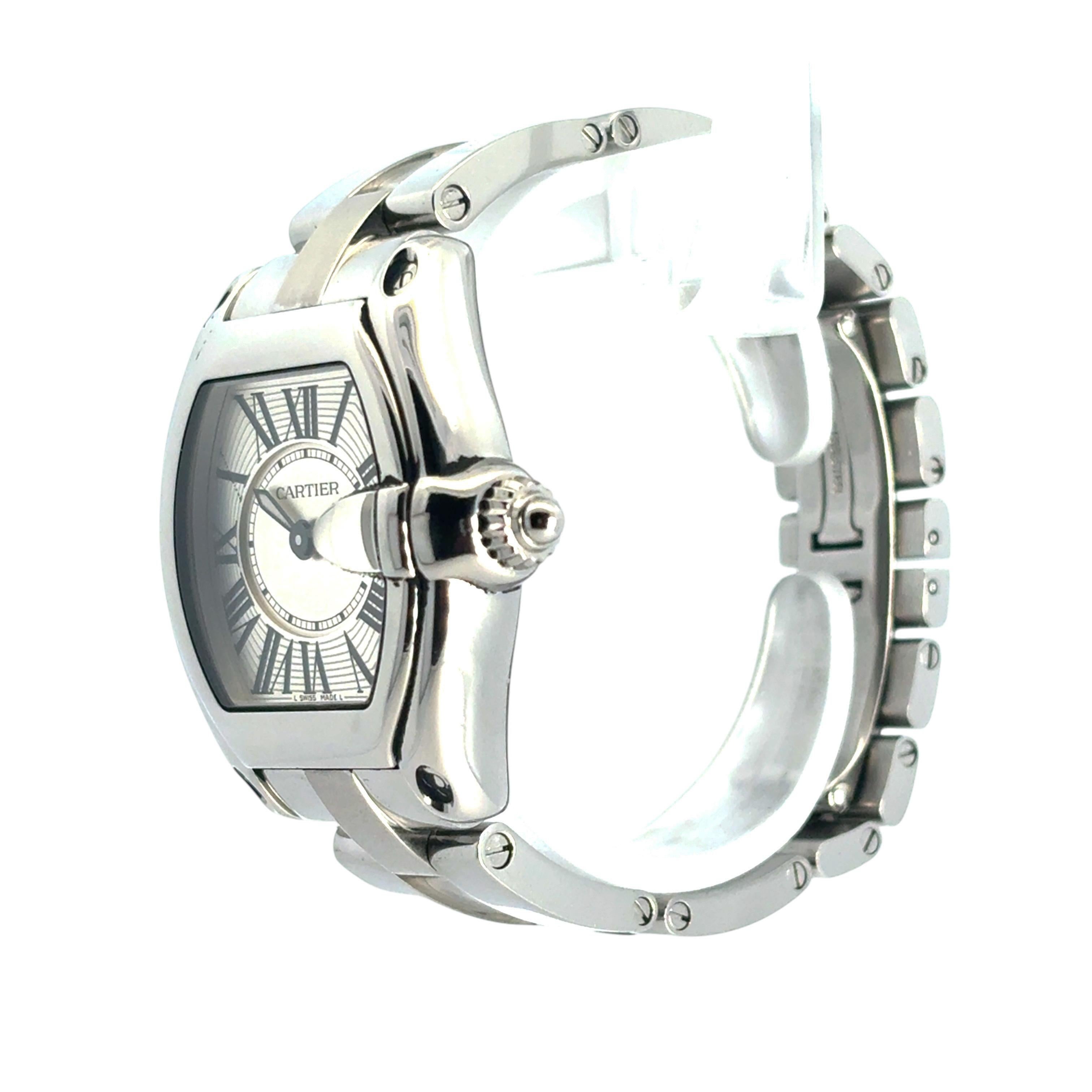 Cartier Roadster 2675 Watch Stainless Steel Silver Dial Bracelet 3