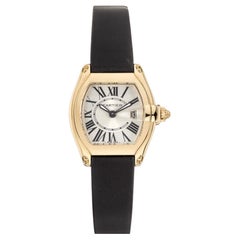 Cartier Roadster 31mm 18K Gelbgold Silber Zifferblatt Box Papiere W62018Y5
