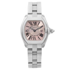 Cartier Roadster Stainless Steel Pink Dial Ladies Quartz Watch W62017V3