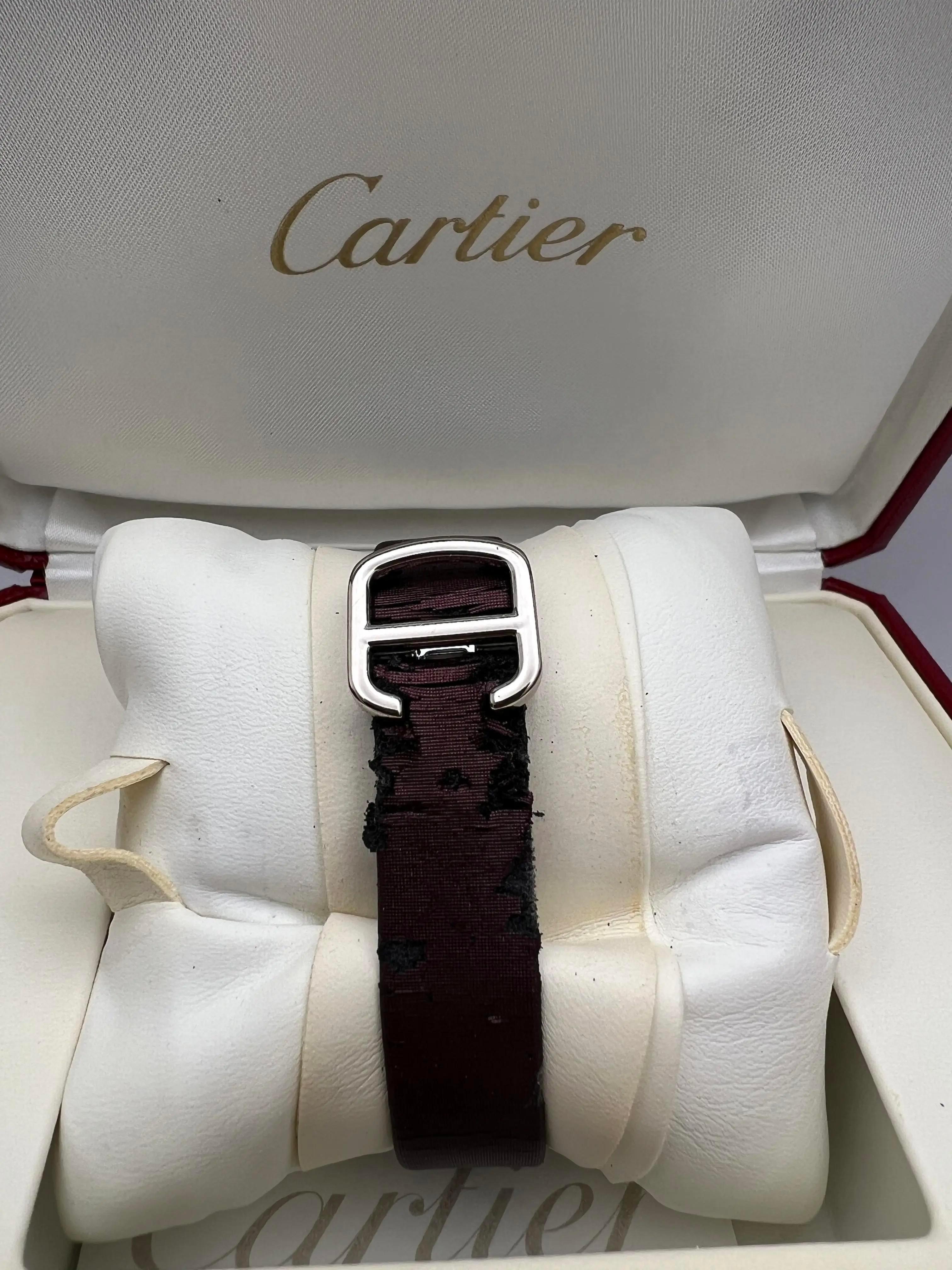 Cartier Roadster 31x37mm 18K White Gold Factory Diamond Bezel WE500260 Box Paper For Sale 6