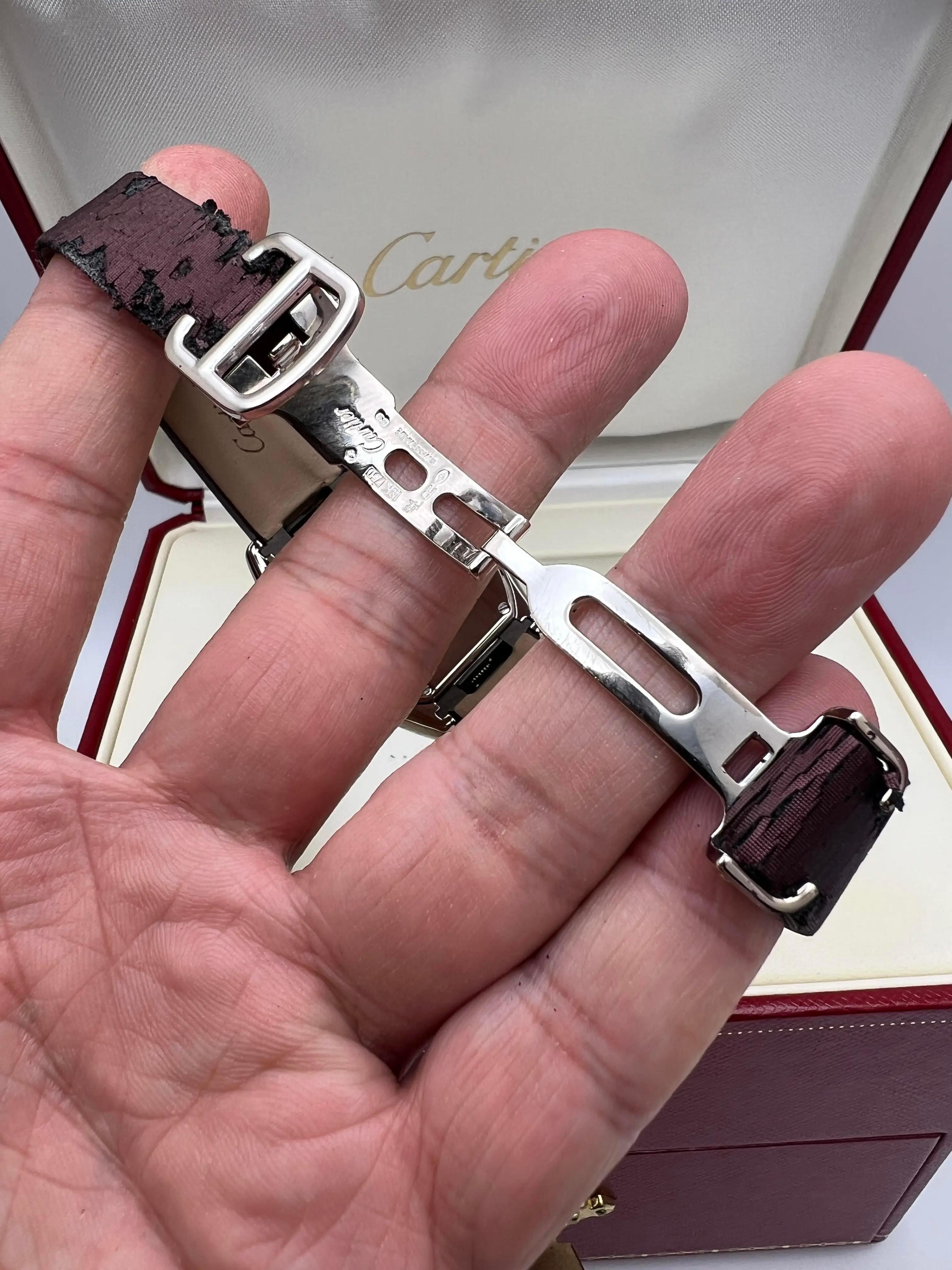 Cartier Roadster 31x37mm 18K White Gold Factory Diamond Bezel WE500260 Box Paper For Sale 7