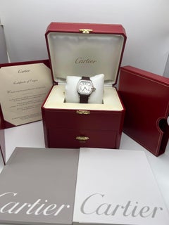 Cartier Roadster 31x37mm 18K White Gold Factory Diamond Bezel WE500260 Box Paper