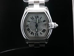 Cartier Roadster 36mm Automatic Steel Watch Ref. 2510 Box & Blue Leather Strap