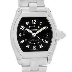 Cartier Roadster Black Arabic Dial Steel Men's Watch W62004V3