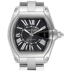 Cartier Roadster Black Dial Large Steel Men's Watch W62041V3 Box