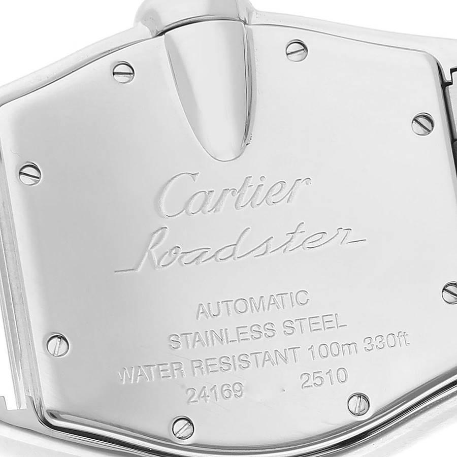 Cartier Roadster Black Dial Large Steel Mens Watch W62041V3 For Sale 1