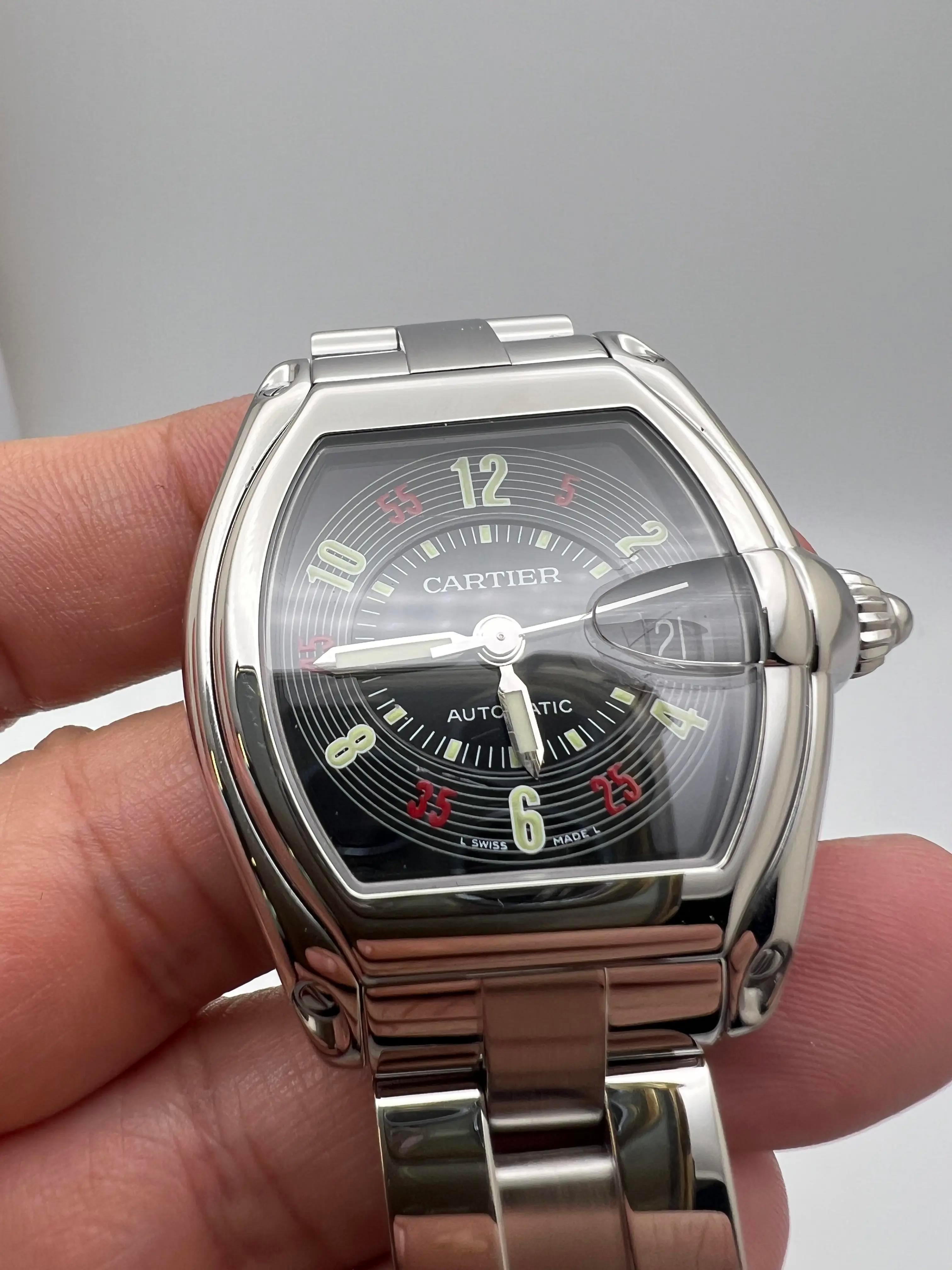 Cartier Roadster Schwarz Vegas Zifferblatt 38mm Box Papiere W62002V3 im Angebot 5