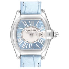 Cartier Roadster Blue Dial Blue Strap Steel Ladies Watch W62053V3