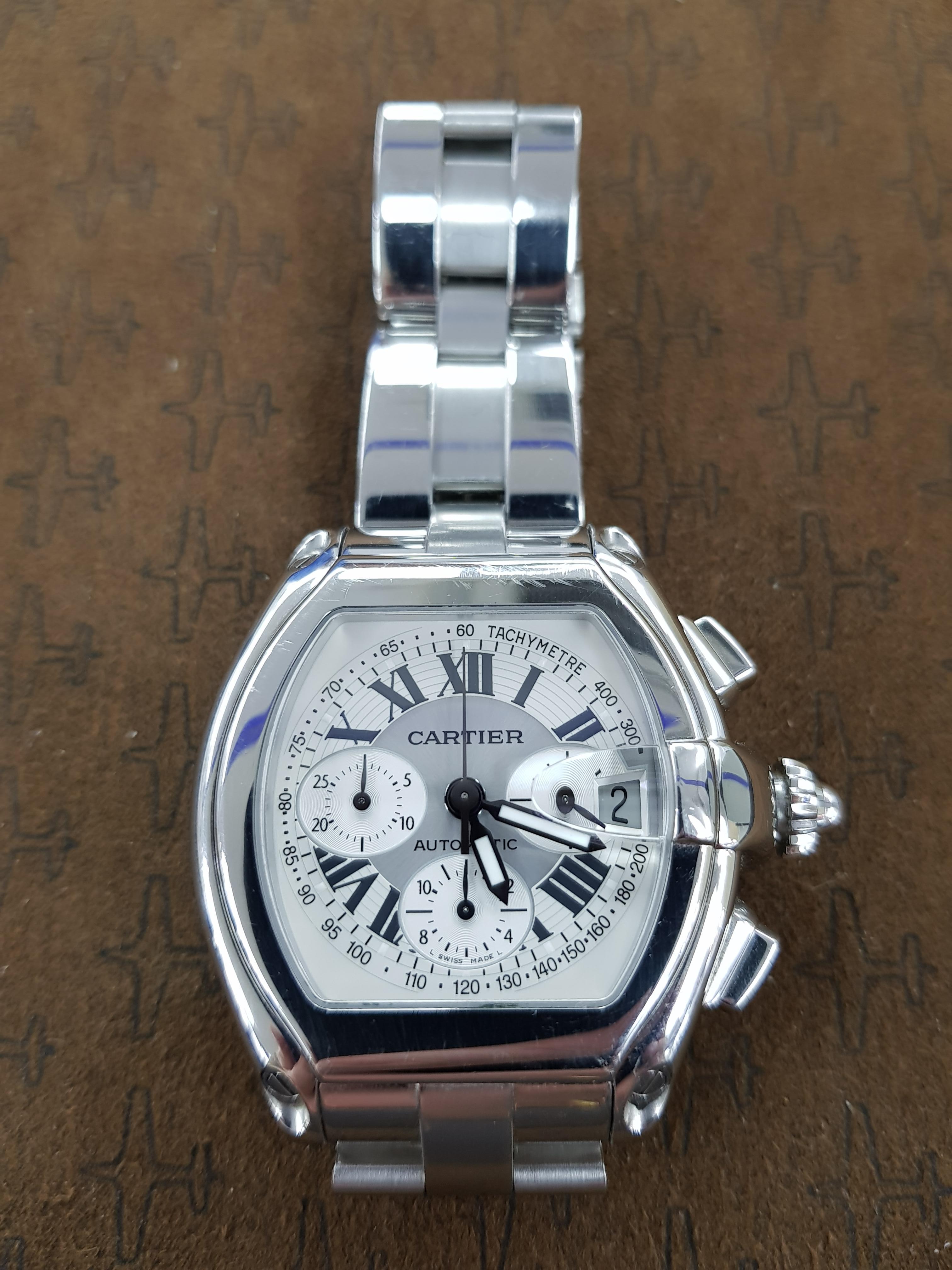 Cartier Roadster Chrono - stainless steel.