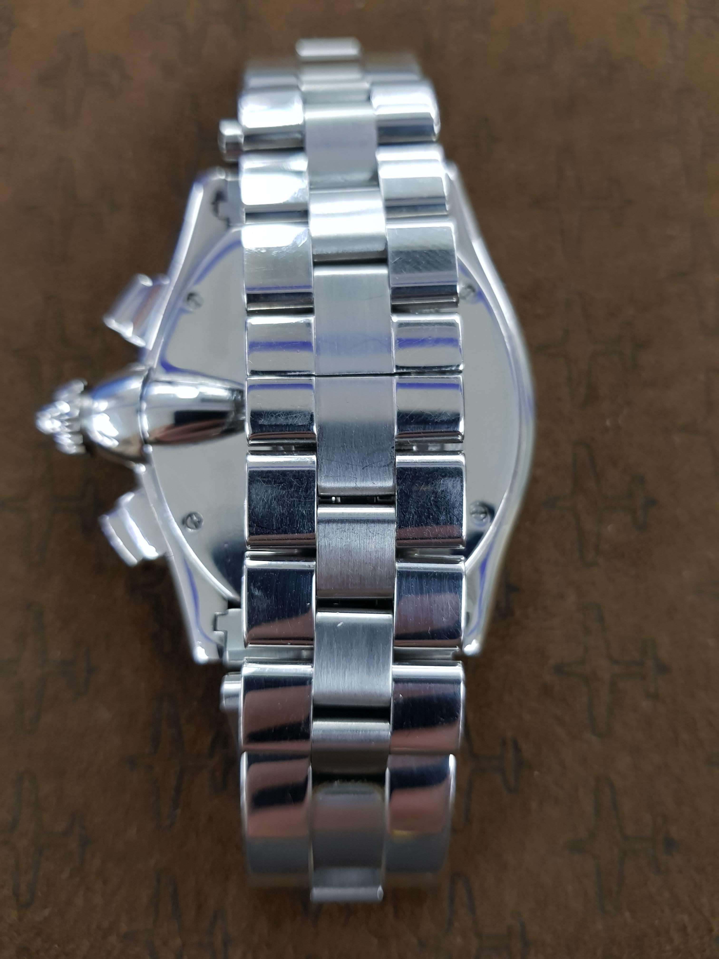 Cartier Roadster Chrono, Stainless Steel In Excellent Condition For Sale In London, GB