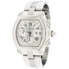 Cartier Roadster Chrono XL Factory Silver Roman Dial Automatic Men's Watch