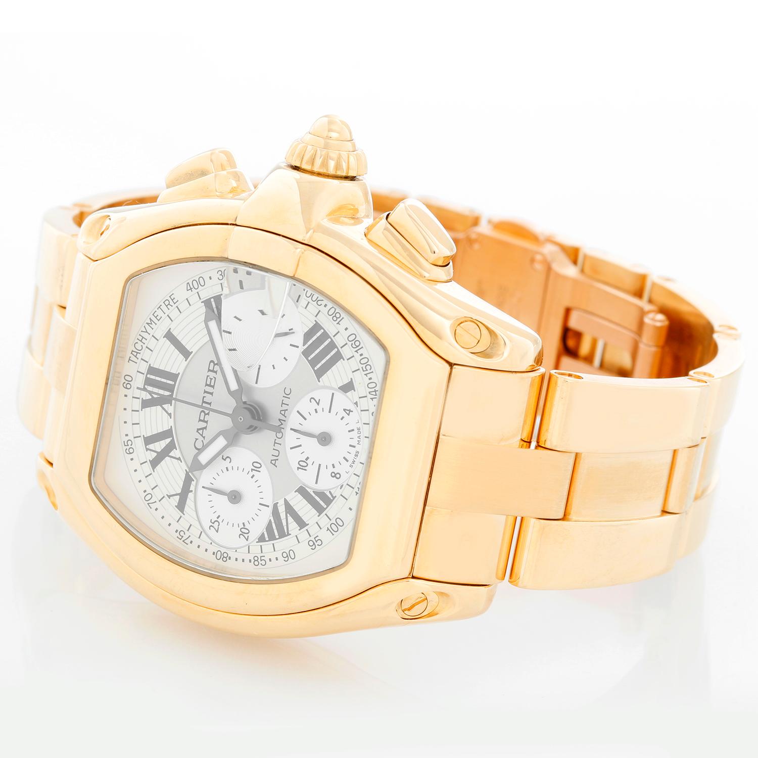 Cartier Roadster Chronograph 18 Karat Yellow Gold Men's Watch W62021Y2 2