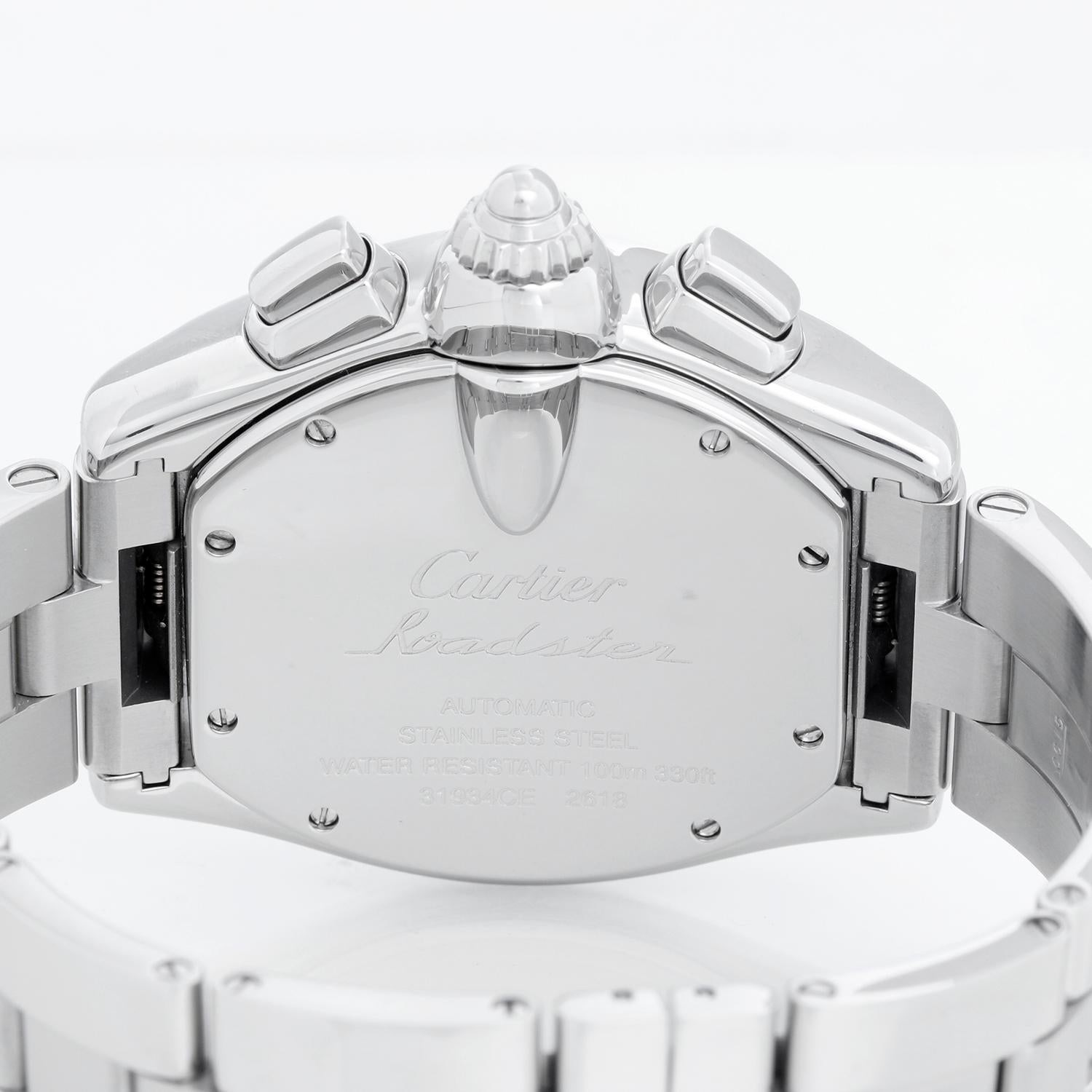 Cartier Montre chronographe Roadster automatique en acier inoxydable pour hommes 2618 Pour hommes en vente