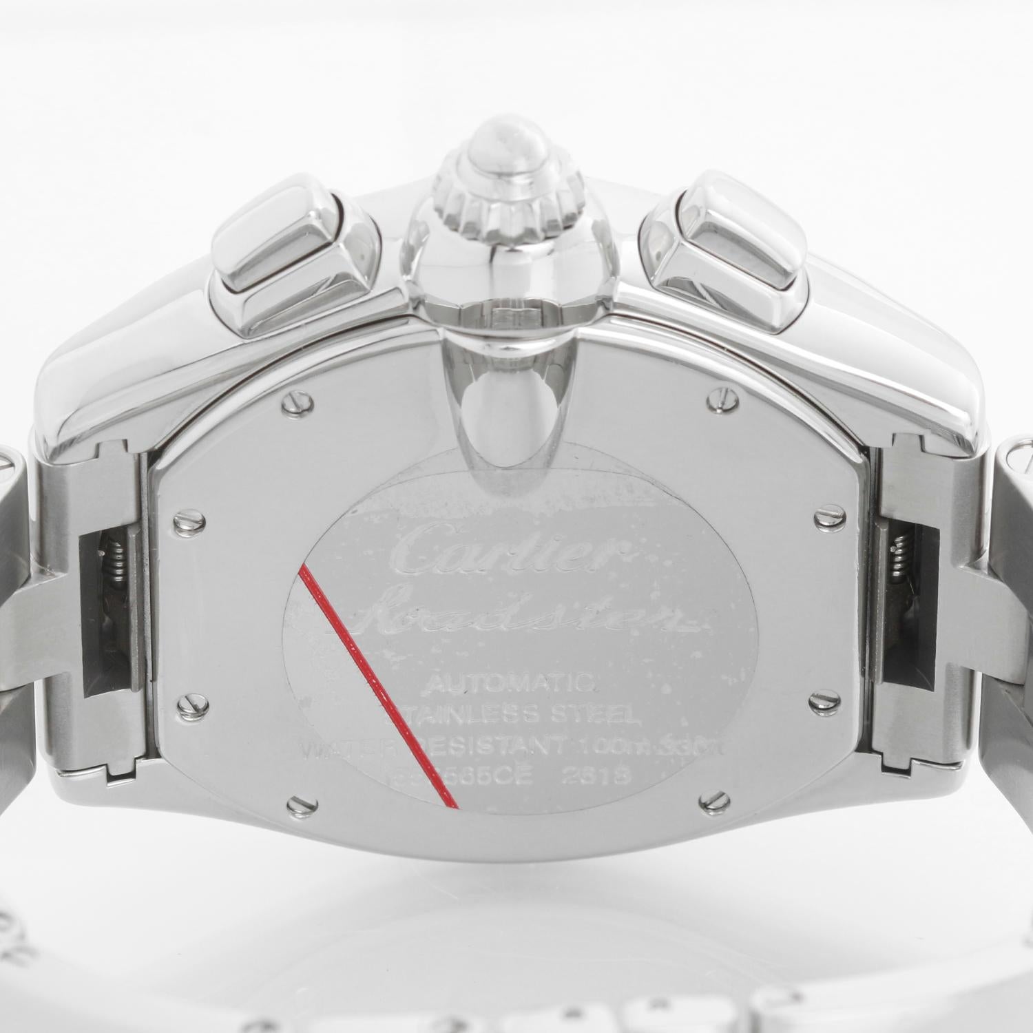 Cartier Roadster Chronograph Men's Stainless Steel Automatic Watch 2618 W62006X6 For Sale 2