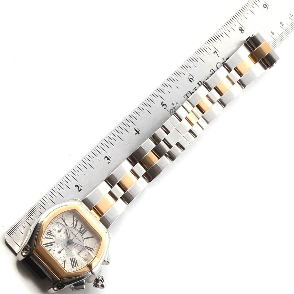 Cartier Roadster Chronograph Men's Steel Yellow Gold Watch W62027Z1 For Sale 6