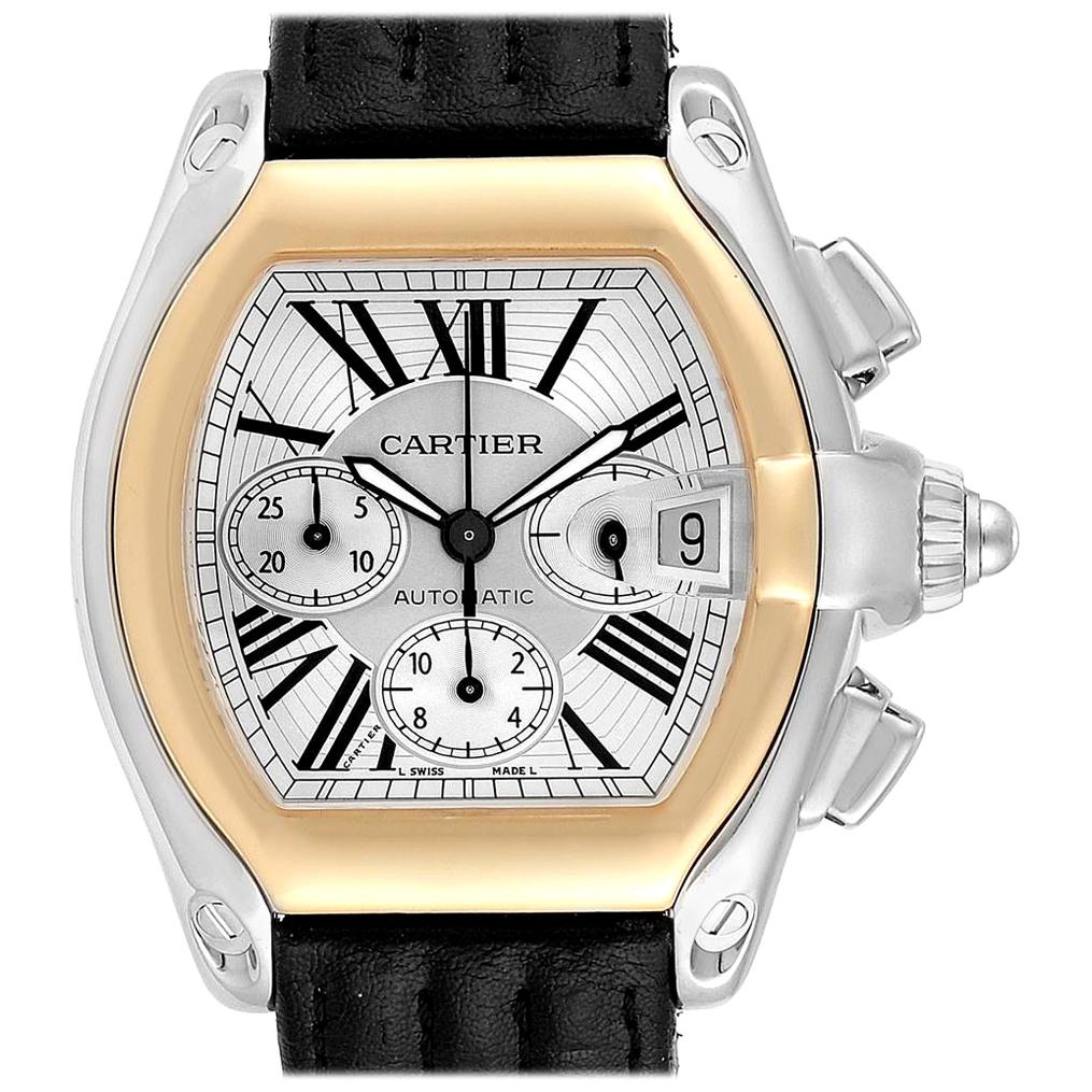 Cartier Roadster Chronograph Men’s Steel Yellow Gold Watch W62027Z1