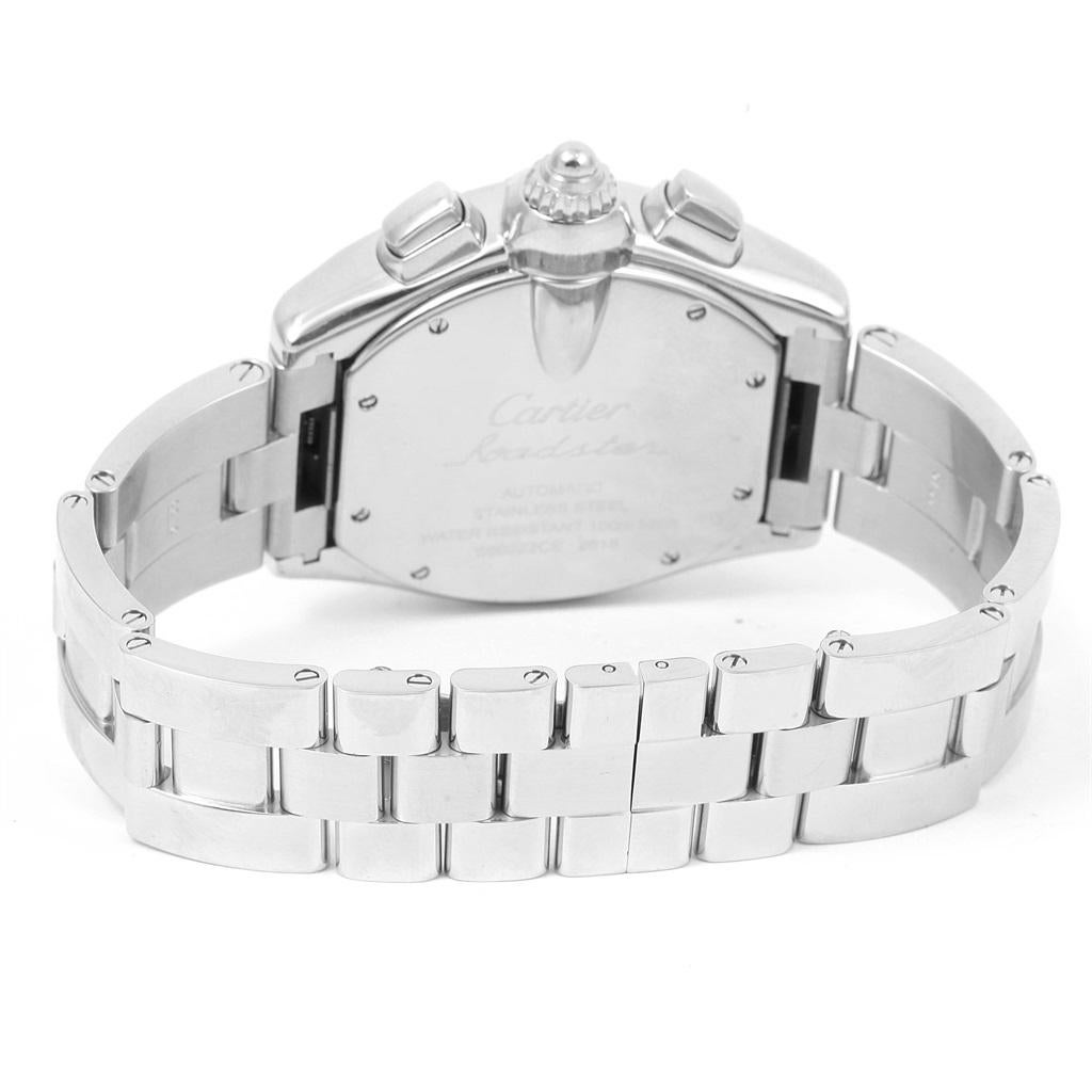 Cartier Roadster Chronograph Silver Dial Automatic Men's Watch W62019X6 For Sale at 1stDibs