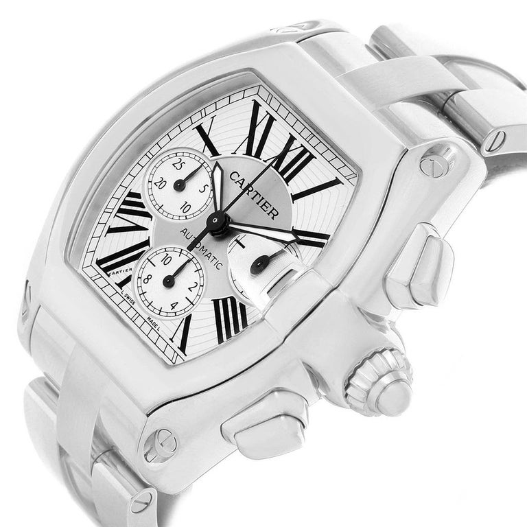 Cartier Roadster Chronograph Silver Dial Automatic Men's Watch W62019X6 For  Sale at 1stDibs | dr phil cartier watch, what kind of watch does dr phil  wear, what watch does dr phil wear