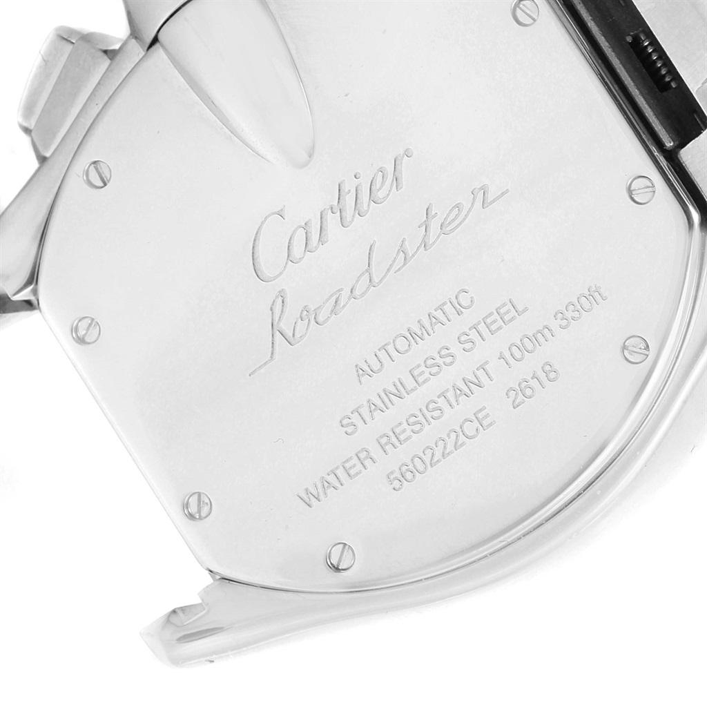 Cartier Roadster Chronograph Silver Dial Automatic Men's Watch W62019X6 For Sale at 1stDibs