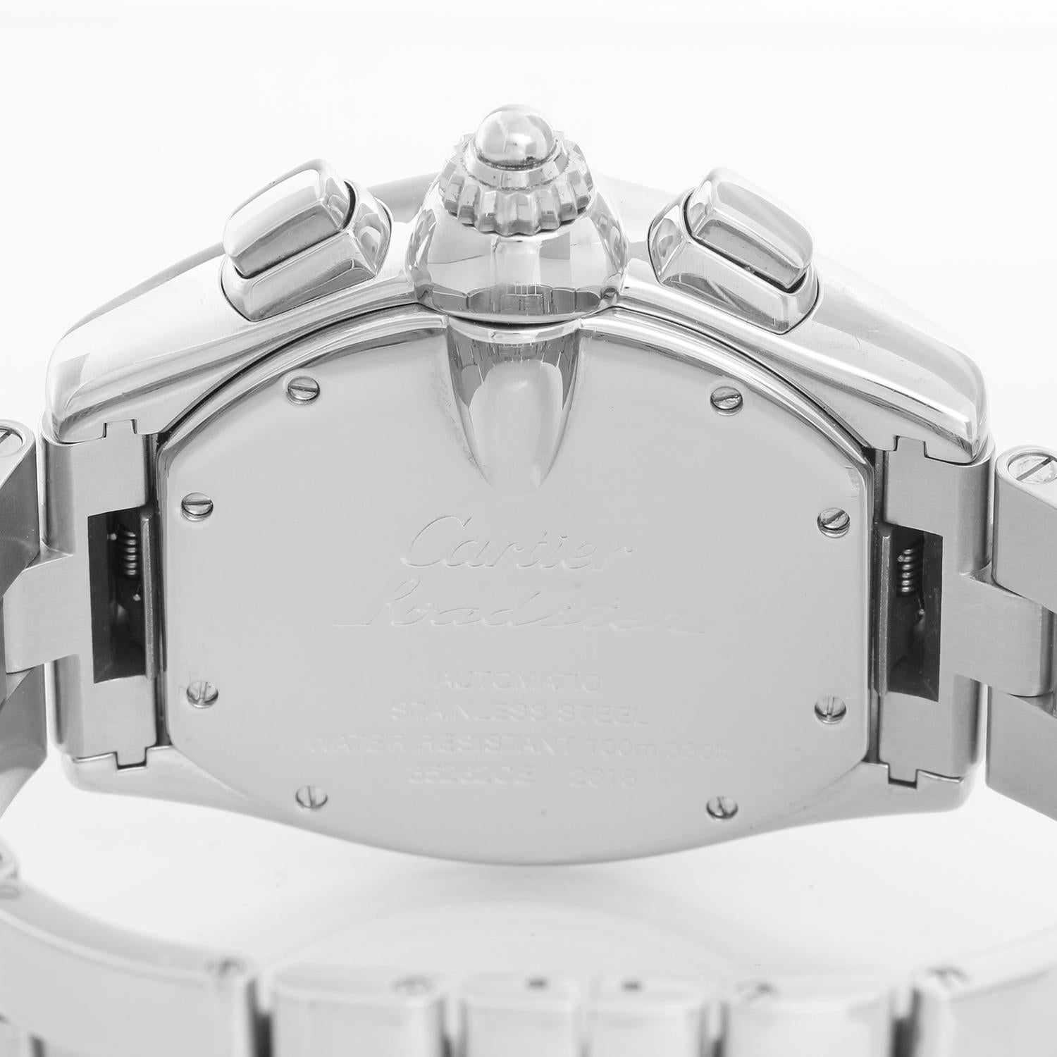 cartier roaster chronograph stainless steel watch