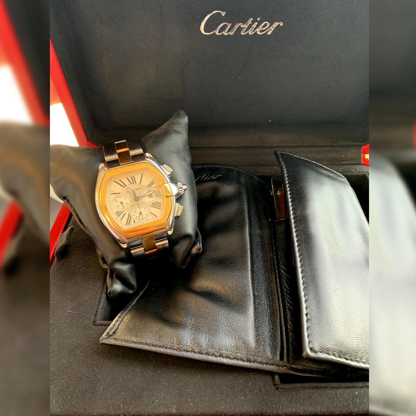  Cartier Roadster Chronographe bicolore acier & or automatique Montre classique 2618 Unisexe 