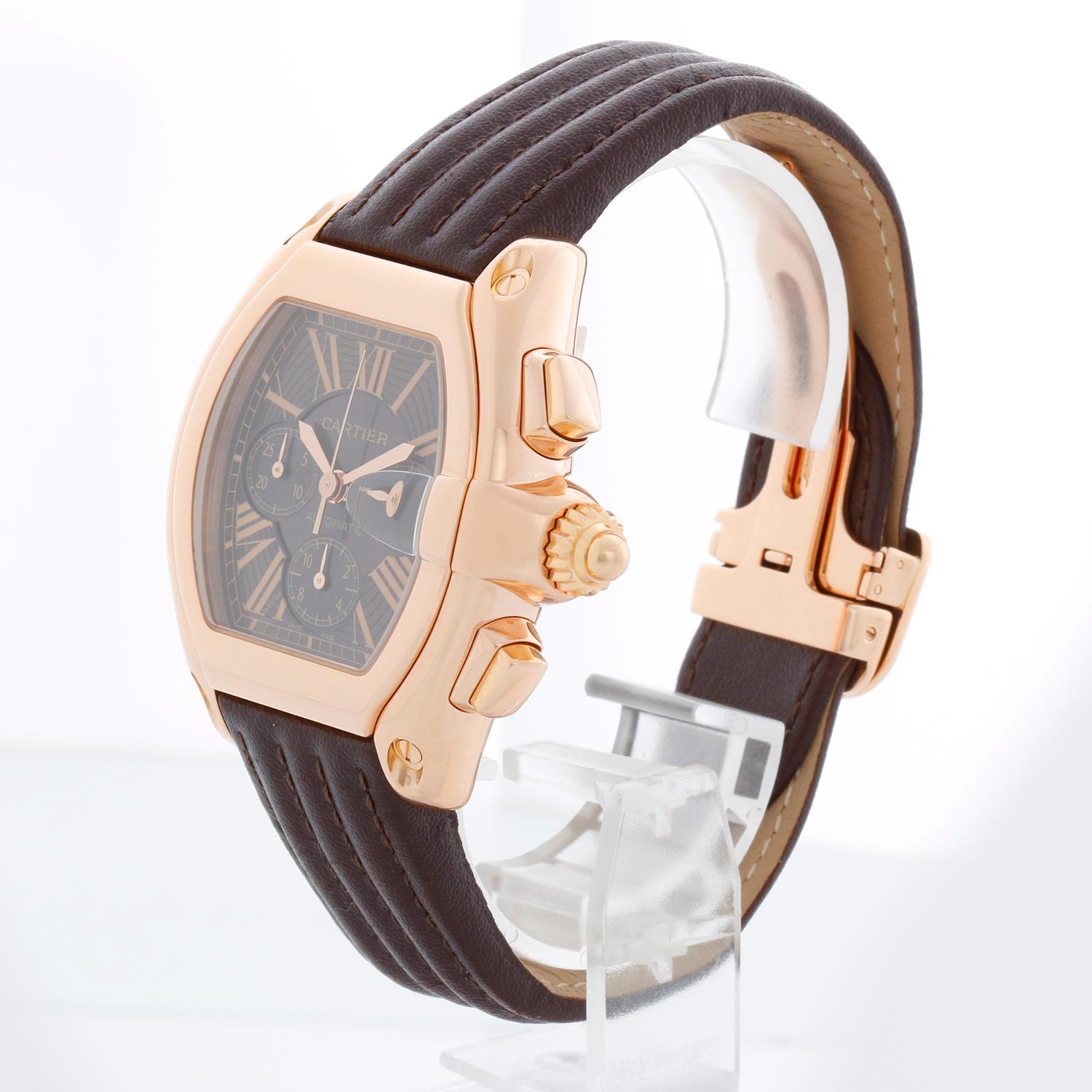 Cartier Roadster Chronograph XL 18k Rose Gold Herrenuhr 2848 W62042Y5 im Angebot 1