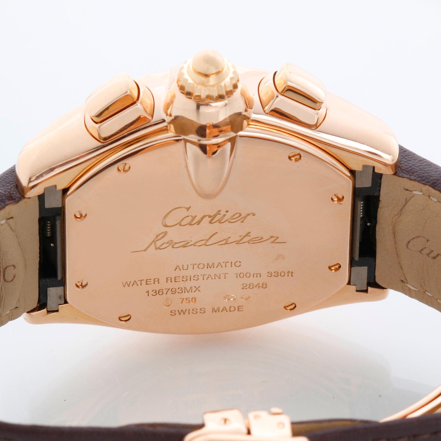 Cartier Roadster Chronograph XL 18k Rose Gold Herrenuhr 2848 W62042Y5 im Angebot 3