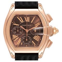 Cartier Roadster Chronographe XL Or Rose 18K Montre Homme W62042Y5 Boîte Papiers