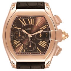 Cartier Roadster Chronograph XL 18K Rose Gold Mens Watch W62042Y5