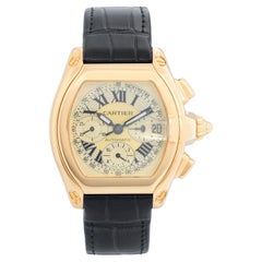 Cartier Roadster Chronograph XL 18k Yellow Gold Men's Watch 2619