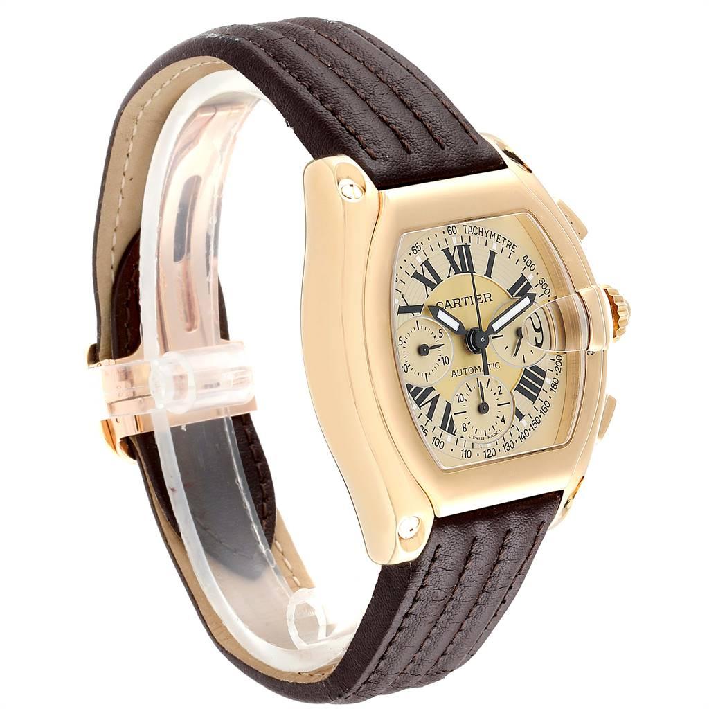 Cartier Roadster Chronograph XL 18 Karat Yellow Gold Men's Watch W62021Y3 In Excellent Condition In Atlanta, GA