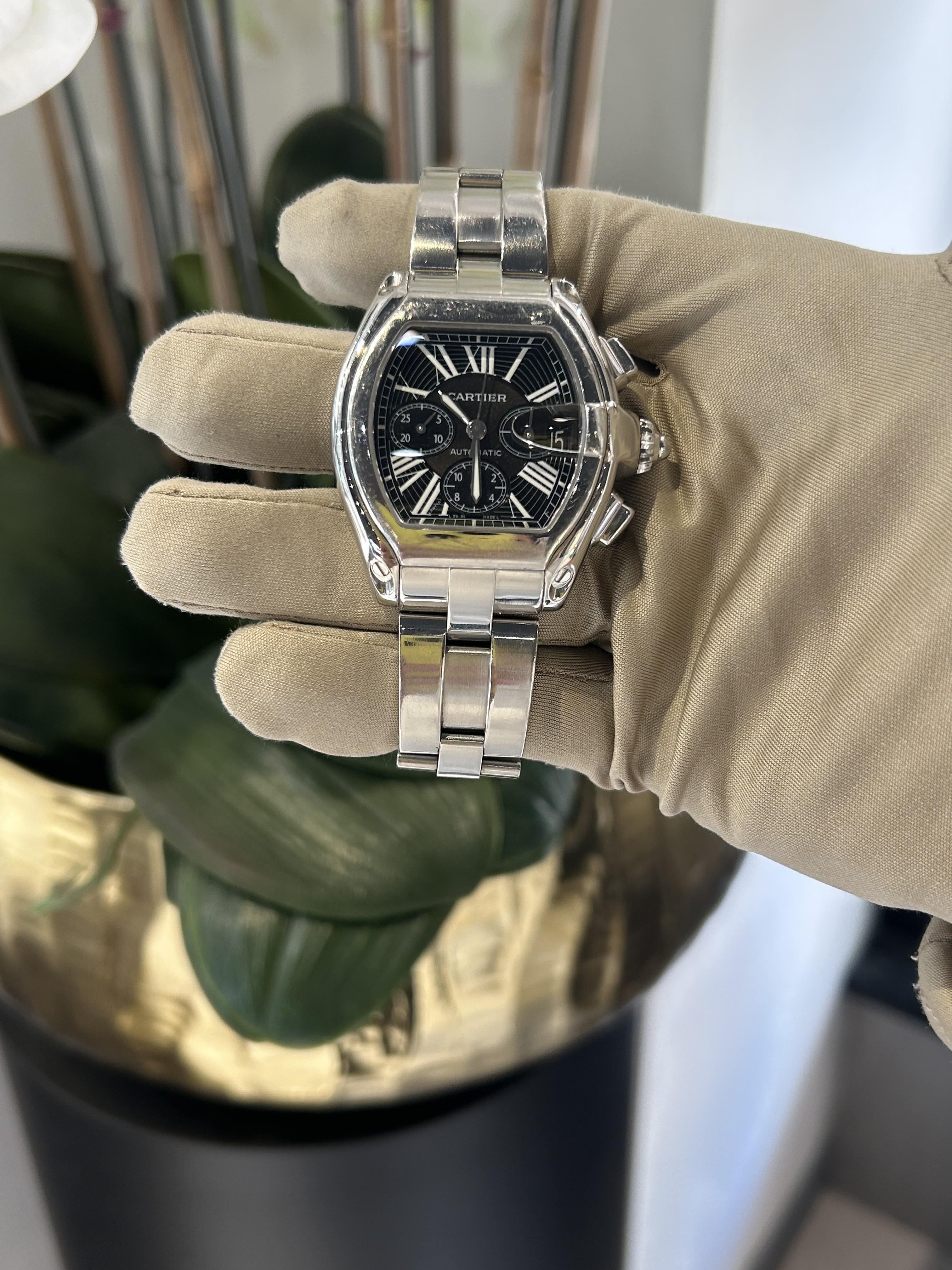 Cartier Roadster Chronograph XL Quadrante nero 43 mm Ref. W62020X6 in vendita 2