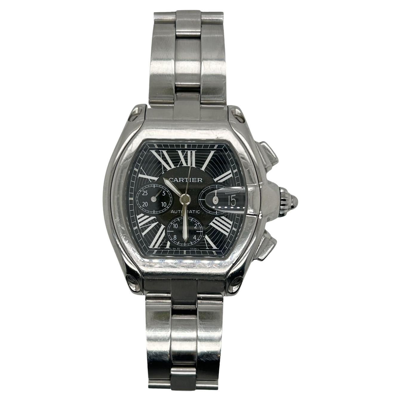 Cartier Roadster Chronograph XL Quadrante nero 43 mm Ref. W62020X6 in vendita