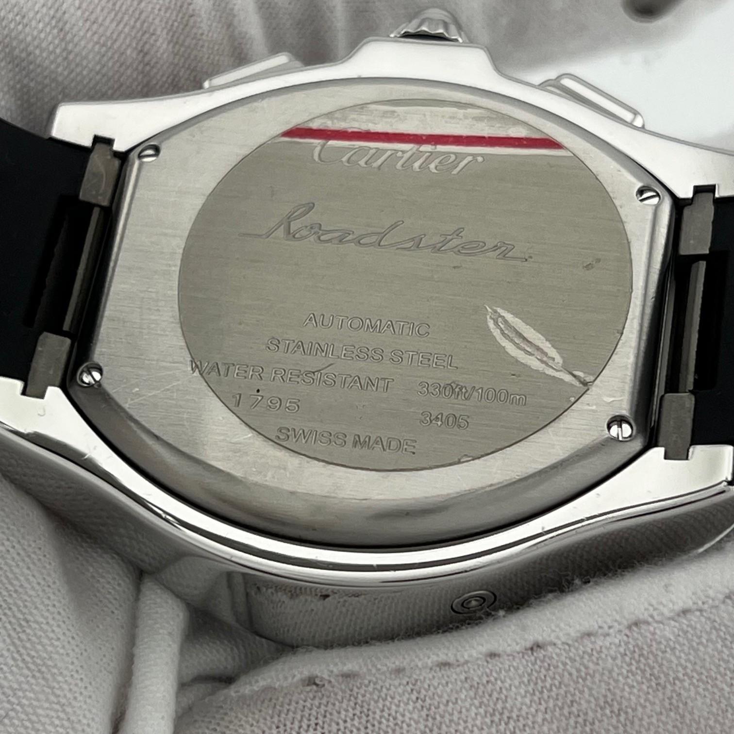 Cartier Roadster Cronógrafo XL W6206020 44mm Ref 3405 Acero inoxidable en venta 6